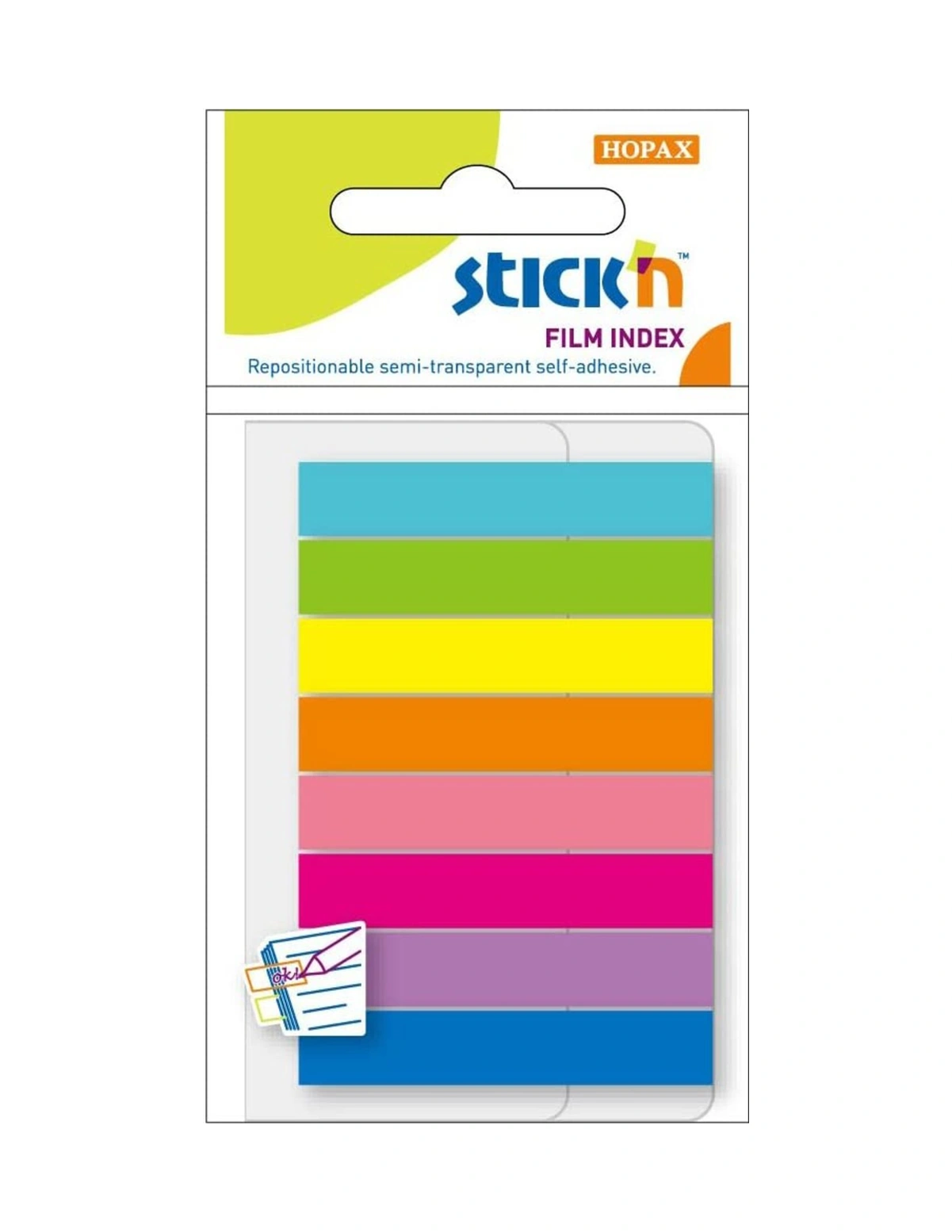Stickn 8 Renk Film İndex Ayraç Neon Renkler