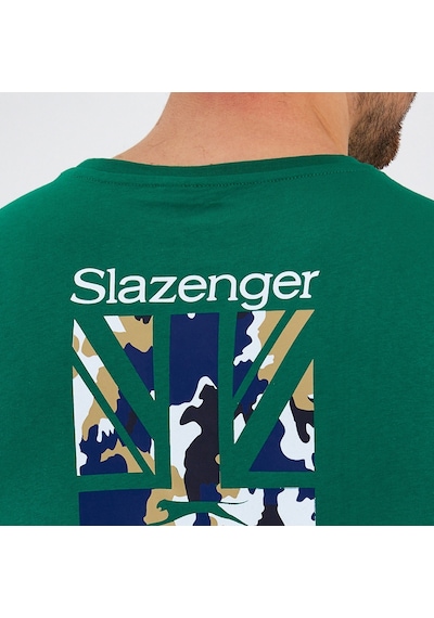 Slazenger PACET Erkek Baskılı Yeşil Tişört