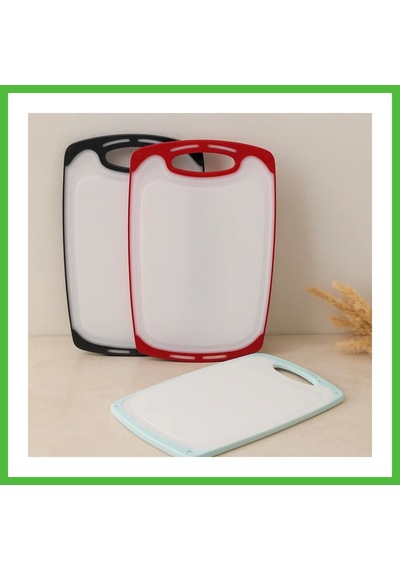 Vaveni 40x24 Cm Plastik Kesim Panosu - Kaymaz Silikon Kenarlı, 10 Mm Arz Çok Renkli