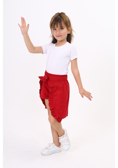 Toontoy Kids Toontoy Kız Çocuk Etekli Şort Kırmızı