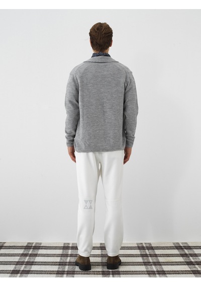 Xint Gri Yumuşak Dokulu Regular Fit Hırka 801861 Gri Melanj