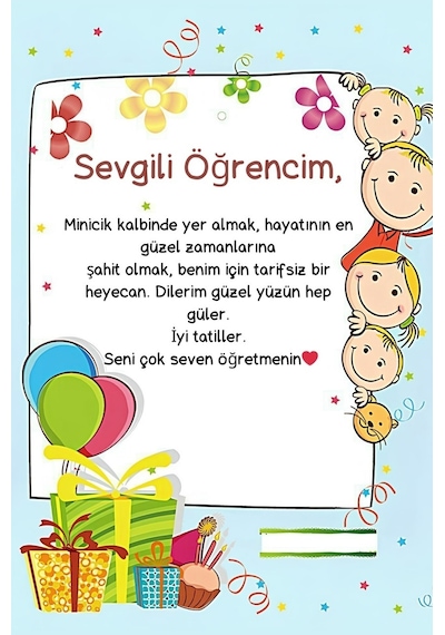30 Adet Sömestr Hediyesi - Karne Hediyesi - Sabit Yazı - Yıl Sonu Çok Renkli