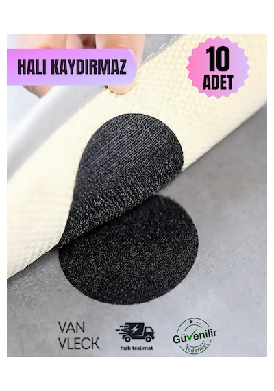10 Adet Halı Kaydırmaz Cırt Cırt Zemine Ve Halıya Yapışan, Kaymaz Sabitleyici Aparat