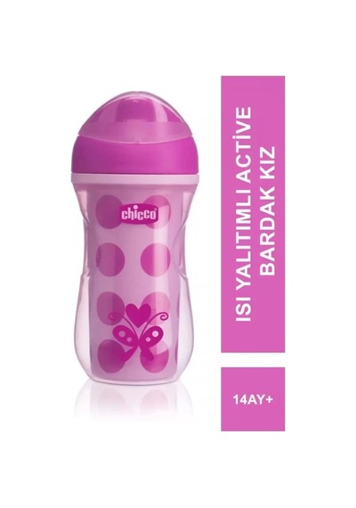 Chicco Isı Yalıtımlı Active Bardak 14 Ay+ 266 Ml - Pink Çok Renkli