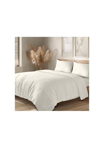 Organik Pamuk Akfil Nevresim Takımı Çift Kişilik 200x220 Cm Kırık Beyaz Kırık Beyaz 200 X 220 Diğer