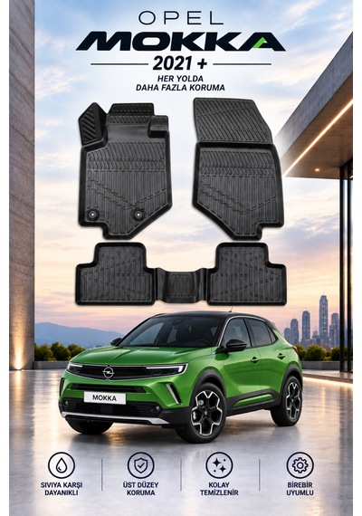 Opel Mokka 2021+ Aracınıza Özel Üretim Havuzlu Paspas Takımı A+ -mod-
