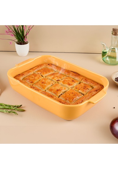 Aryıldız Elissa Dikdörtgen Fırın Kabı Sarı 36 Cm Çok Renkli