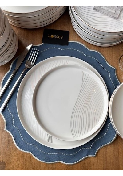 Yemek Takımı Modern Line 24 Parça 6 Kişilik Renkli