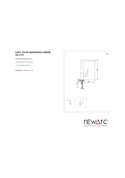 Newarc 921731 Loft Eviye Bataryası Krom