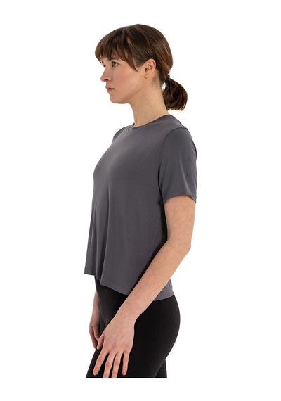 Inguz Modal Bisiklet Yaka Basic Yoga T-shirt Gri