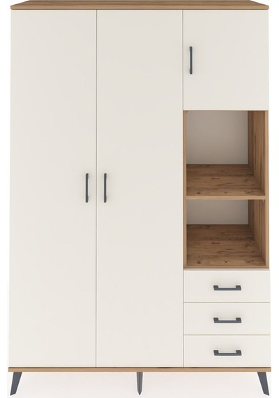 Hyperion Dolap 5 Raflı 3 Çekmeceli Tek Askılı 132x44x195 Çam-aytaşı/aytaşı Aytası/aytası Hyperion Dolap 5 Raflı 3 Çekmeceli Tek Askılı 132x44x195 Çam-aytaşı/aytaşı Aytası/aytası