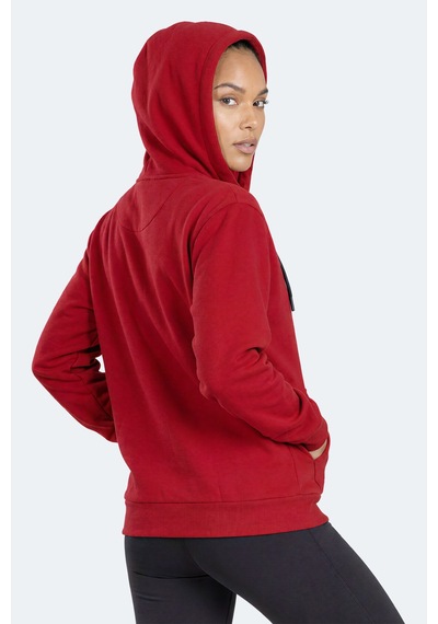 Slazenger Flores Kadın Kapüşonlu Bordo Sweatshırt