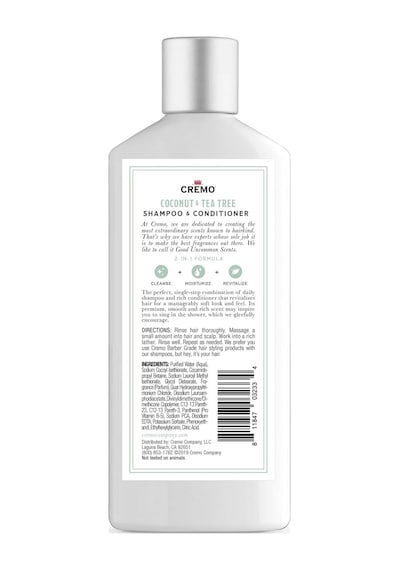 Cremo 2in1 Coconut & Tea Tree Şampuan ve Saç Kremi 473ML
