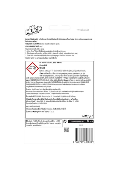 Mr. Muscle Active Clean Klozet Blok Marine 2 x 38.6 G