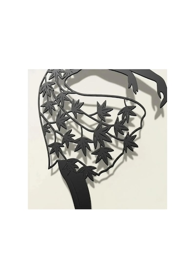 Zarafetin Dansı: Yaprak Detaylı Balerin Metal Duvar Tablosu - Metal Duvar Sanatı - Mavi - 20 X 30 Cm