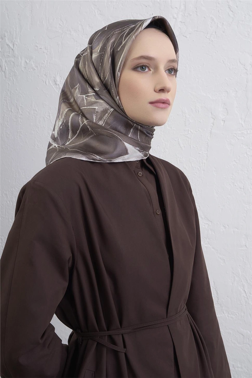 Armine Saf İpek Sura Eşarp 9406d 85 Vizon