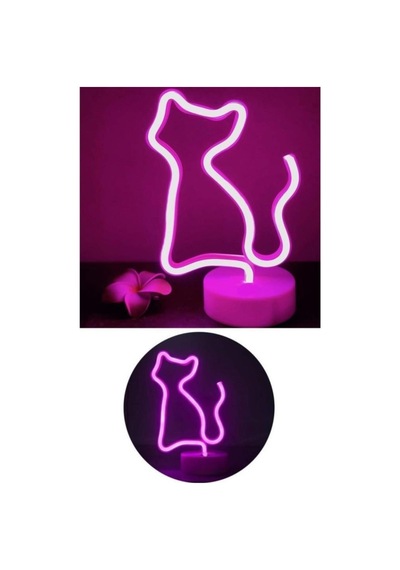 Kedi Neon Led Işık Masa Gece Aydınlatma Lambası