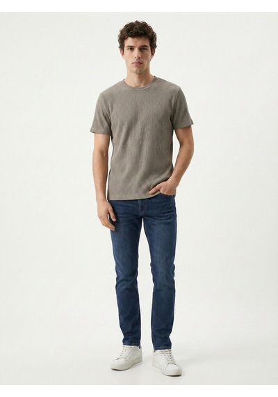 Regular Fit Erkek Tshirt K.kol Vizon