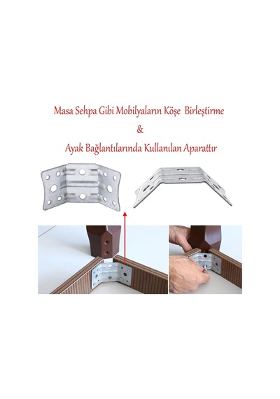 Açılı Köşe Birleştirme 135 Bağlantı Aparatı 4 Adet Mobilya Köşebent Sacı Gönye Metal 35x35x50 Mm Genel 65992377