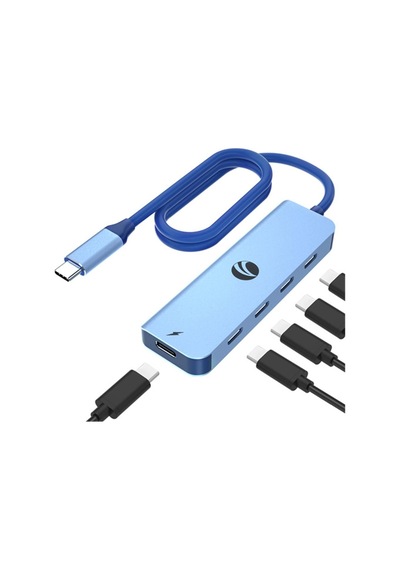 Vcom Cue11s Type-c To 4-usb-c 10gbps +pd 3.0 100w Mavi Çoklayıcı