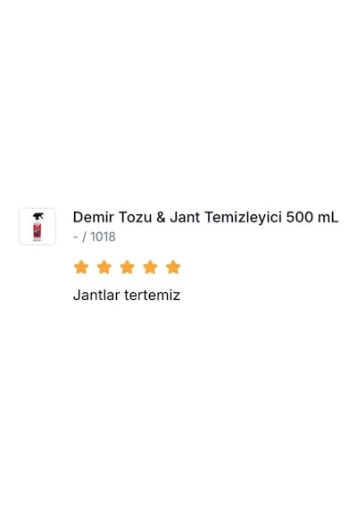 Demir Tozu & Jant Temizleyici 500 Ml 5 Adet