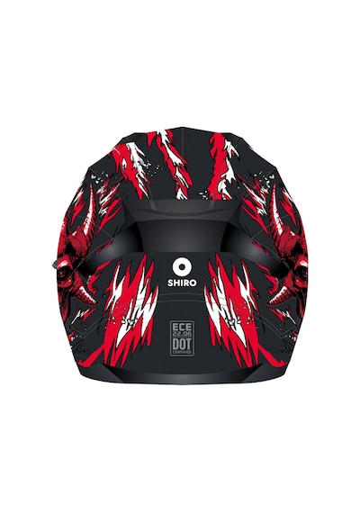Shıro 5059 Kask Ff-667 Blaster Demon L Gözlüklü Siyah - Kırmızı