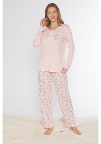 Uzun Kol Pijama Takımı Viskon Alperi 790-77 SOMON