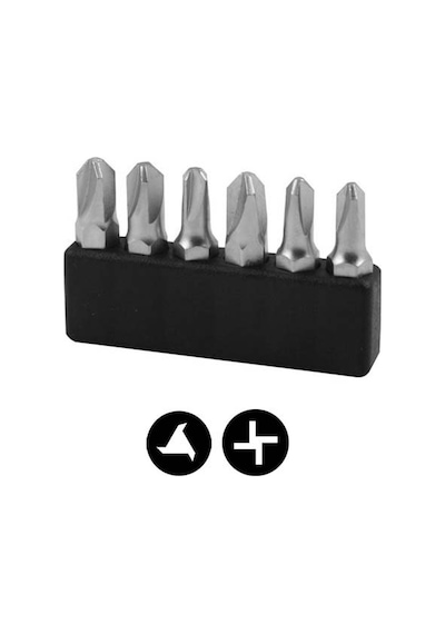 Narex 857200 1-4'' 25 Mm Torq-Set ve Tri-Wing Bits Uç Seti 6 Parç