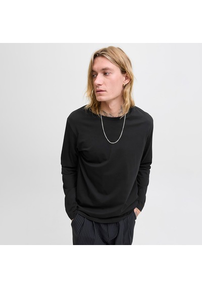 Jack & Jones Organic Erkek Siyah Uzun Kollu Tişört 12279538-b Siyah