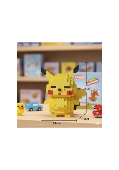 Sevimli Sarı Elektrikli Fare Nano Blok - 3d Mikro Puzzle Hobi Seti