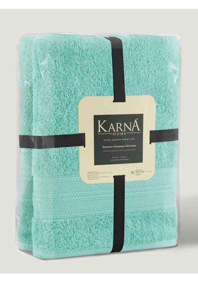Karna Solid Pamuklu Havlu Seti 70x140 Yeşil