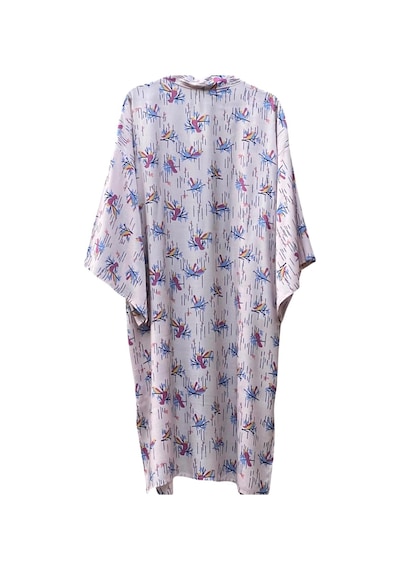 Lila Mare Kuşlu Kimono Renkli Renkli