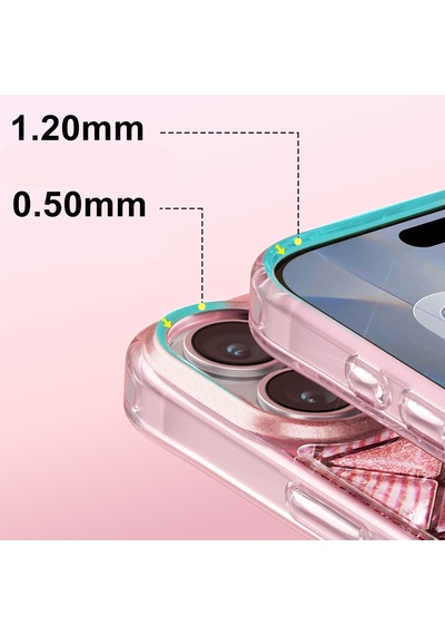İphone 17 Uyumlu Kılıf 3d Buz Blok Desenli Zore Paris Kairo Tpu Kapak Pembe