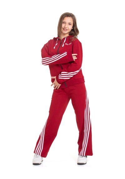 Miniğimin Cicileri Minigimin Cicileri Şeritli Dri Fit Kapşonlu Kız Çocuk 2 Li Eşofman Takımı - Bordo Miniğimin Cicileri Minigimin Cicileri Şeritli Dri Fit Kapşonlu Kız Çocuk 2 Li Eşofman Takımı - Bordo