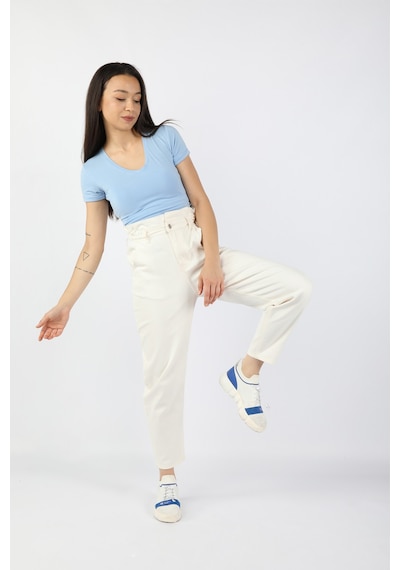 Balins Kadın Beli Lastikli Gabardin Pantolon Bej