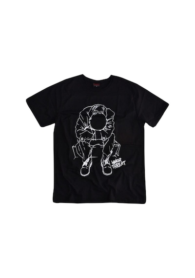 Stoned&Fame Erkek Siyah Minor Threat Baskılı T-shirt SIYAH Siyah