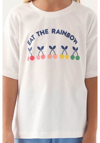 Rolypoly Eat The Rainbow Krem Kız Çocuk Kapri Takım 5274-43022 Krem