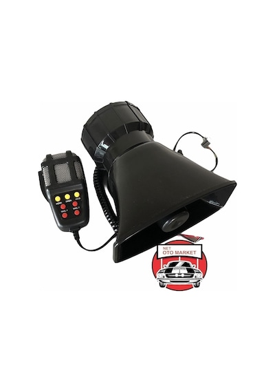 Nkt Group 7693 7 Sesli Mikrofonlu Megafon Siren 100 Watt Yüksek Sesli 12 Volt Dat Dat İle Uyu Standart