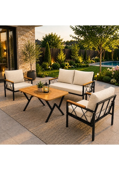 Miray 211 Masalı Krem Balkon Bahçe Oturma Grubu Minderli Metal Bahçe Mobilyası Takımı Miray 211 Masalı Krem Balkon Bahçe Oturma Grubu Minderli Metal Bahçe Mobilyası Takımı