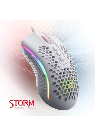 M808 Storm Ultralight Kablolu Oyun Faresi, 85g Hafif Petek Kabuk - 12.400'e Kadar Ayarlanabilir Dpı - Optik Sensör - 7 Programlanabilir Düğme - Pc Oyuncuları İçin - Beyaz