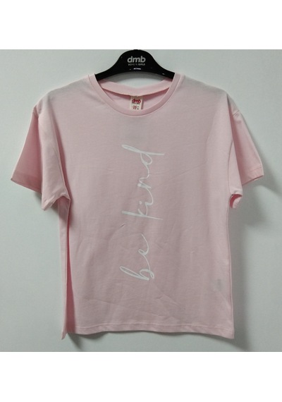Dmb Boys & Girls DMB BOYS & GIRLS be kind Baskılı Kısa Kollu Kız Çocuk T-Shirt 8-13 Yaş Pembe