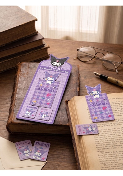 Bakgelal Sanrio Lisanslı Kuromi 3 Lü Manyetik Kitap Ayracı Seti Pastel Dondurma Tasarım - 9019817407774