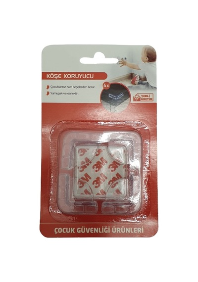 3M YAPIŞKANLI BEBEK,ÇOCUK KÖŞE KORUYUCU GÜVENLİK APARATI (4'LÜ SE Çok Renkli