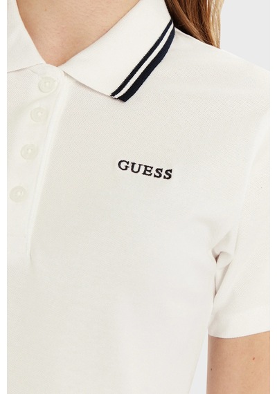 Guess Bayan Polo Yaka T Shirt V5gp06 Kcok1 G011 Beyaz Beyaz