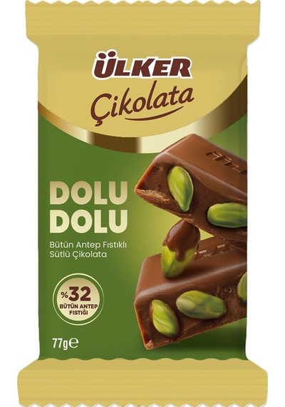 Ülker Dolu Dolu Antep Fıstıklı - Fındıklı - Bademli Çikolata 3 Lü Karma Paket