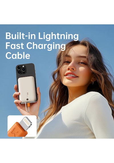 P28 10.000 Mah 20w Magsafe Lightning Kablo Powerbank Dijital Gösterge Siyah