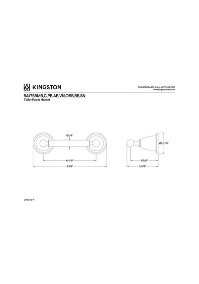 Kingston Brass Ba1758sn Heritage Tuvalet Kağıdı Tutacağı, 11 İnç, Fırçalanmış Nikel 16.5 x 12.2 x 11.2 CM