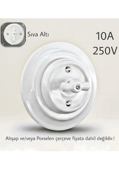 Porselen Yuvarlak Anahtarlar Beyaz Anahtar