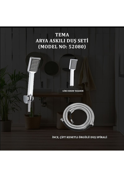 Tema Arya Askılı Duş Seti 52080 Krom