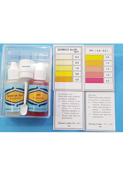Su Test Analiz Sıvısı Ph Analiz Kiti ve Serbest Klor Test Kiti